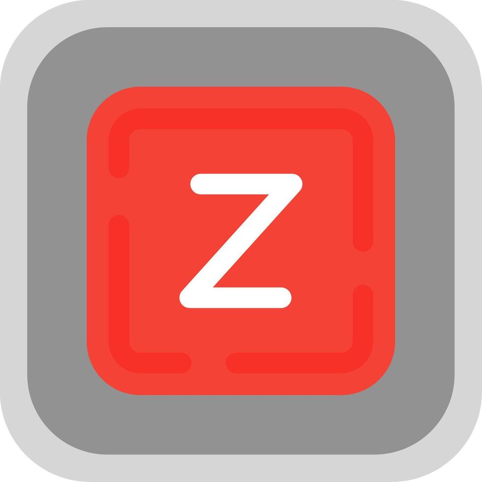 Letter z Flat Round Corner Icon vector