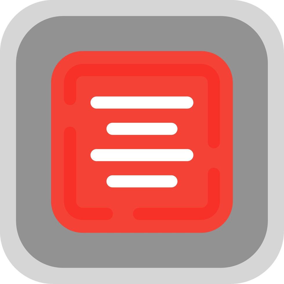 Center alignment Flat Round Corner Icon vector
