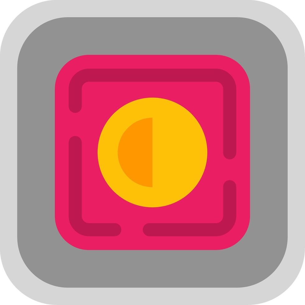 Brightness Flat Round Corner Icon vector