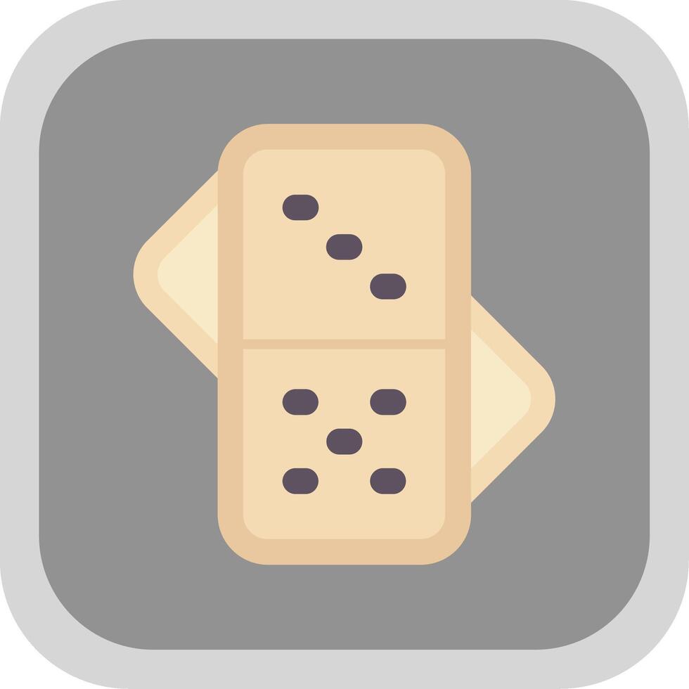 Domino Flat Round Corner Icon vector