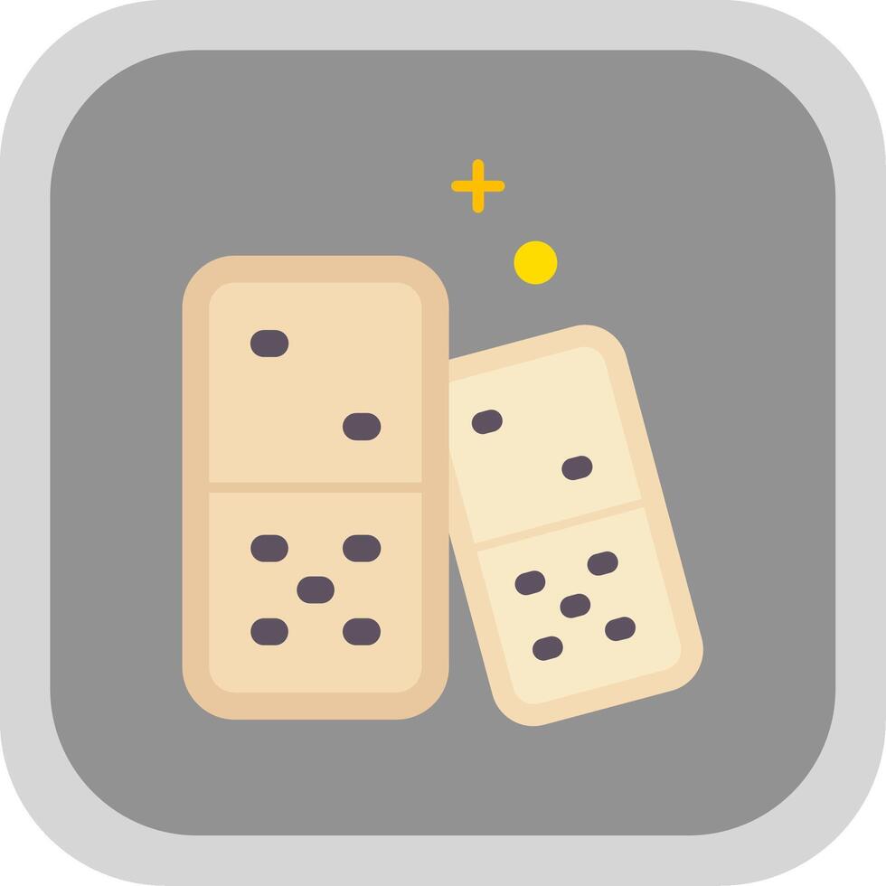 Domino Flat Round Corner Icon vector