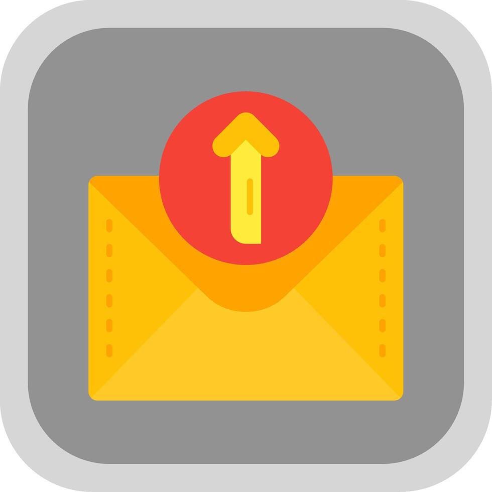 Up arrow Flat Round Corner Icon vector