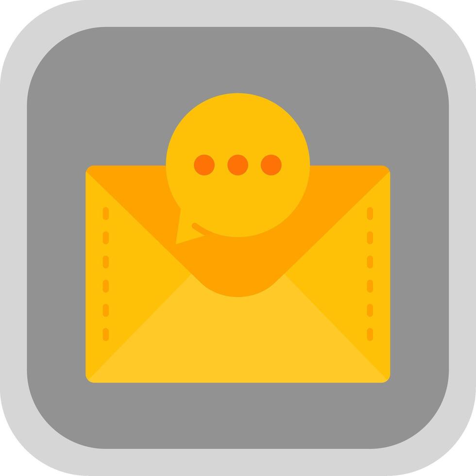 Chat Flat Round Corner Icon vector