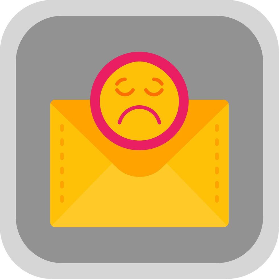 Emoji Flat Round Corner Icon vector