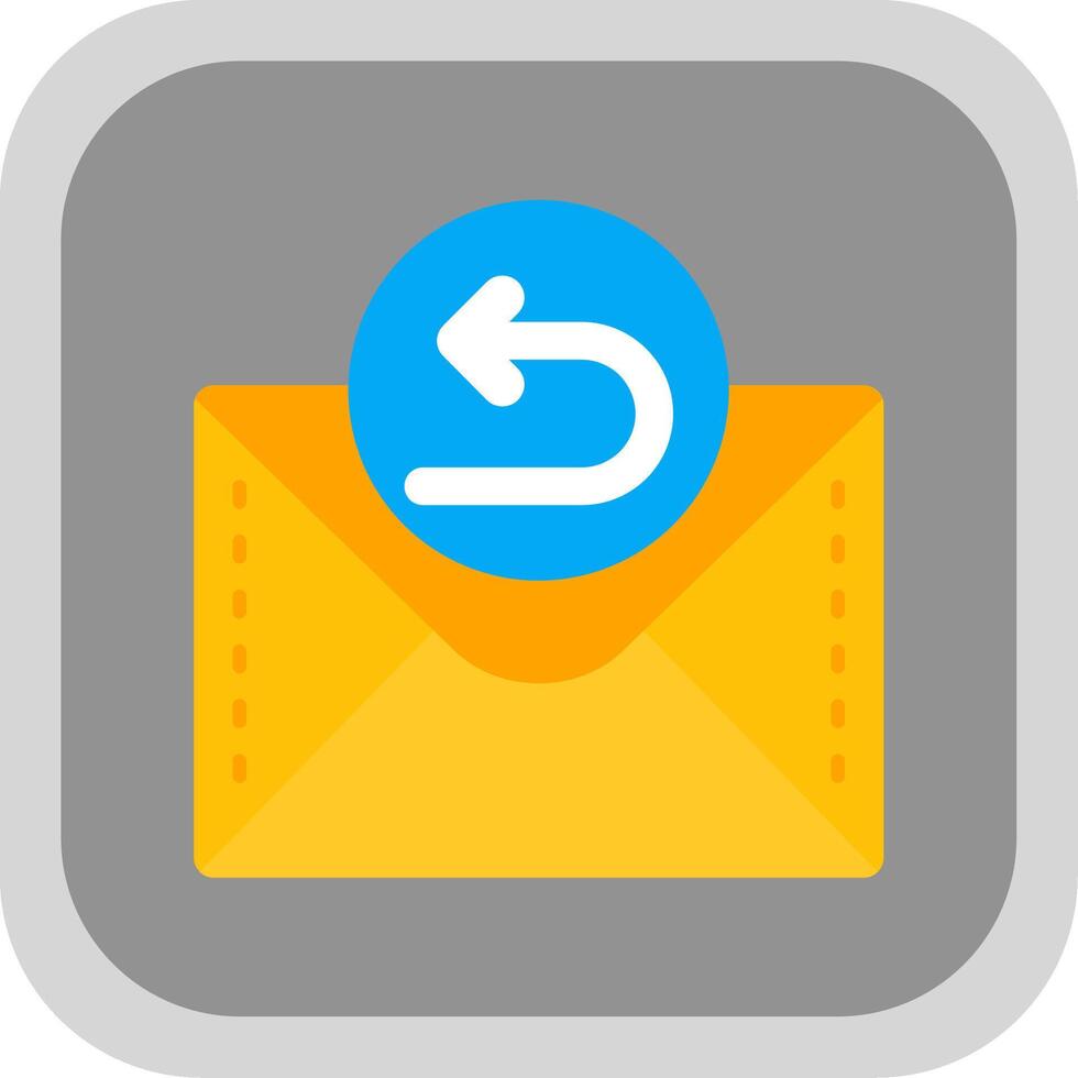 Left arrow Flat Round Corner Icon vector
