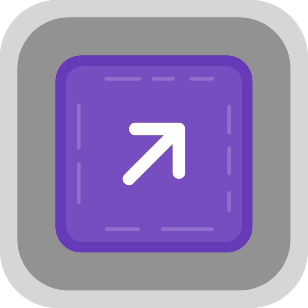 Up right arrow Flat Round Corner Icon vector
