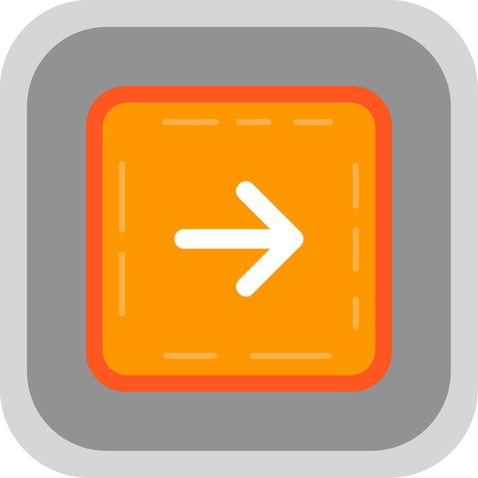 Right arrow Flat Round Corner Icon vector