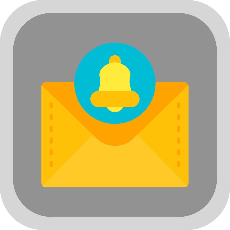 Bell Flat Round Corner Icon vector