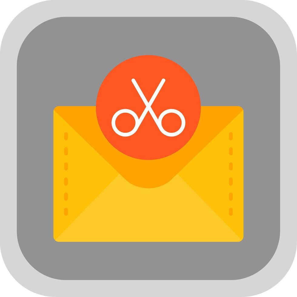 Scissor Flat Round Corner Icon vector