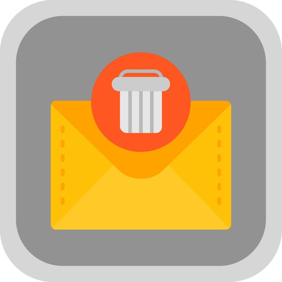 Dustbin Flat Round Corner Icon vector