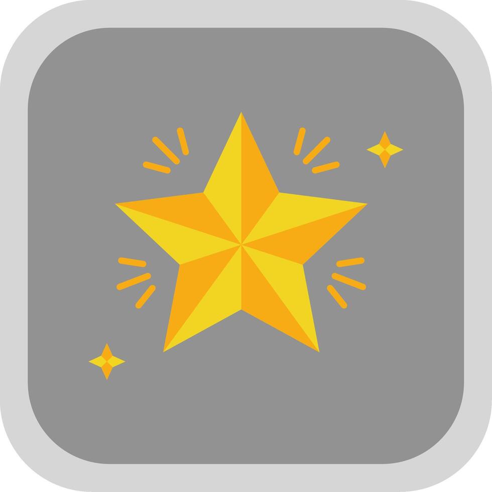 Star Flat Round Corner Icon vector