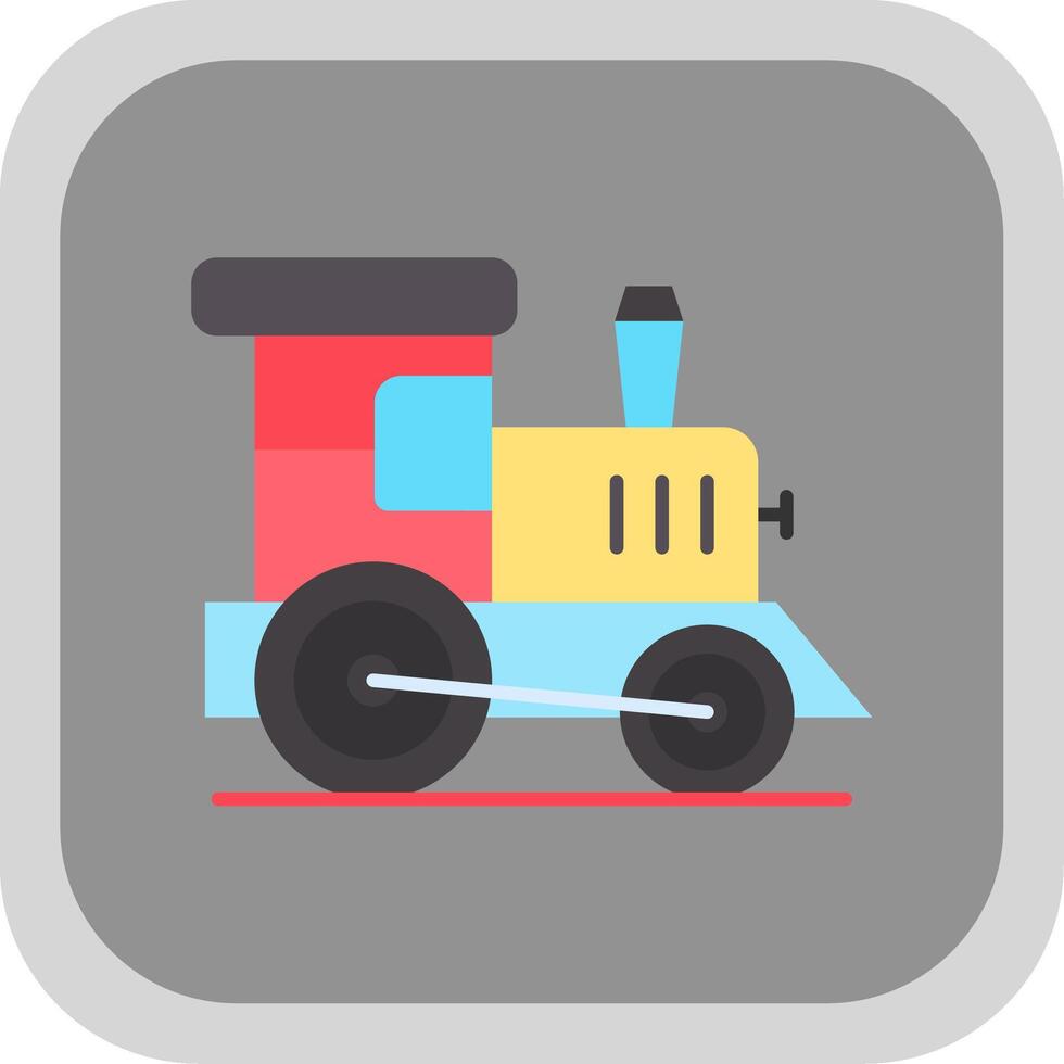 Toy train Flat Round Corner Icon vector