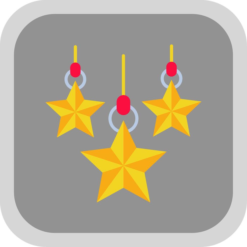 Christmas star Flat Round Corner Icon vector