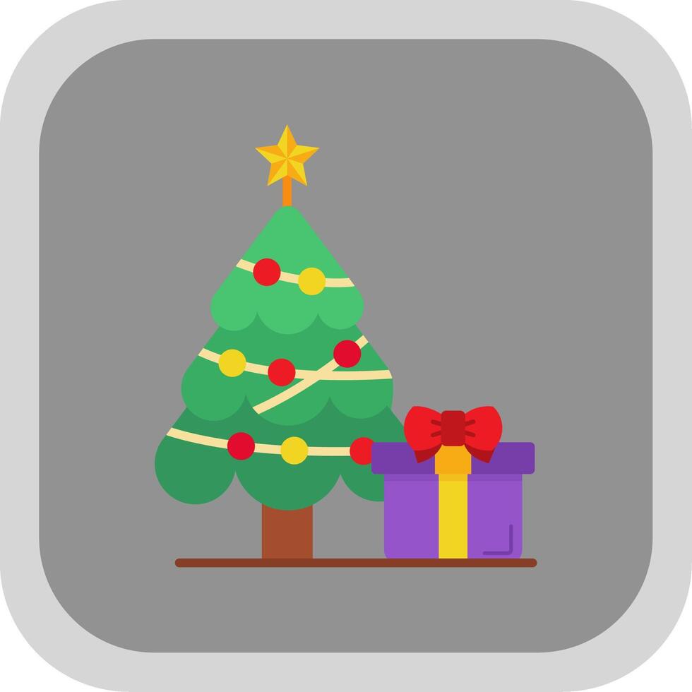 Jingle bell Flat Round Corner Icon vector