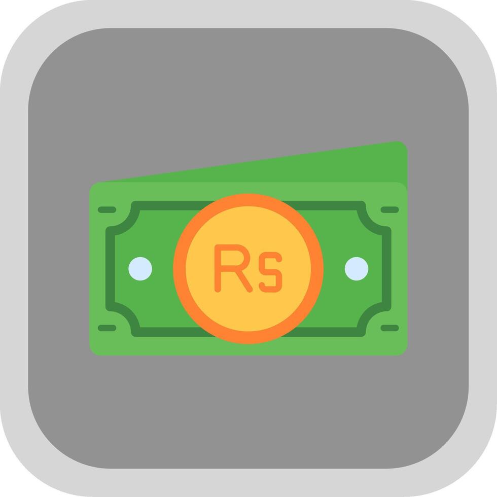 Rupee Flat Round Corner Icon vector