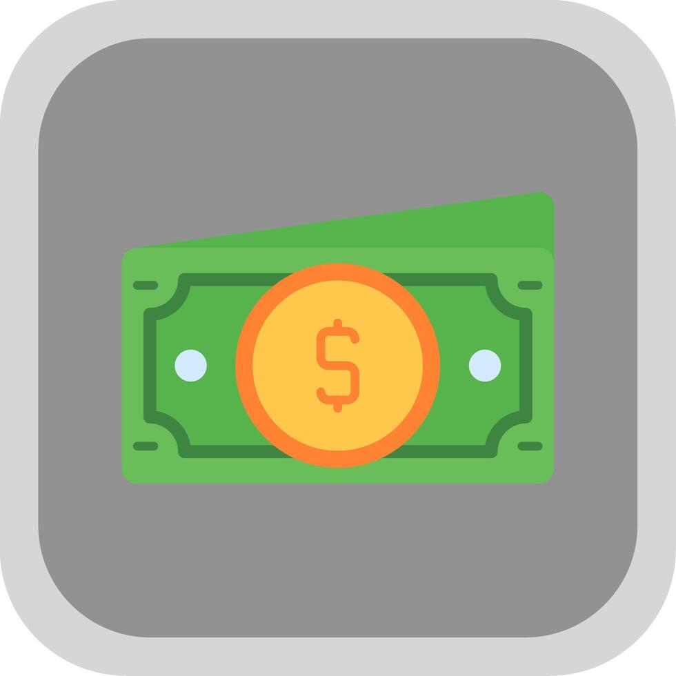 Dollar Flat Round Corner Icon vector