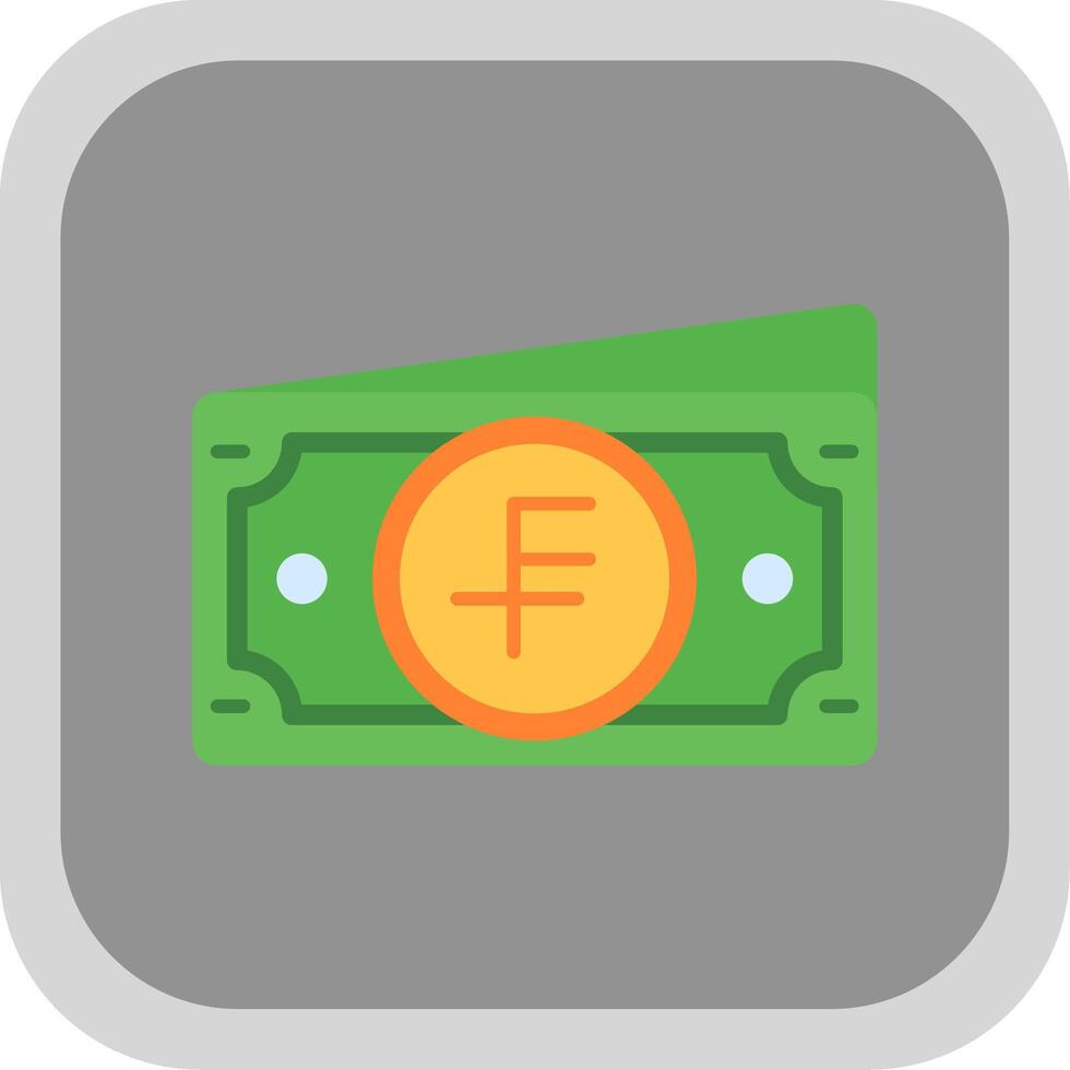 Swiss franc Flat Round Corner Icon vector