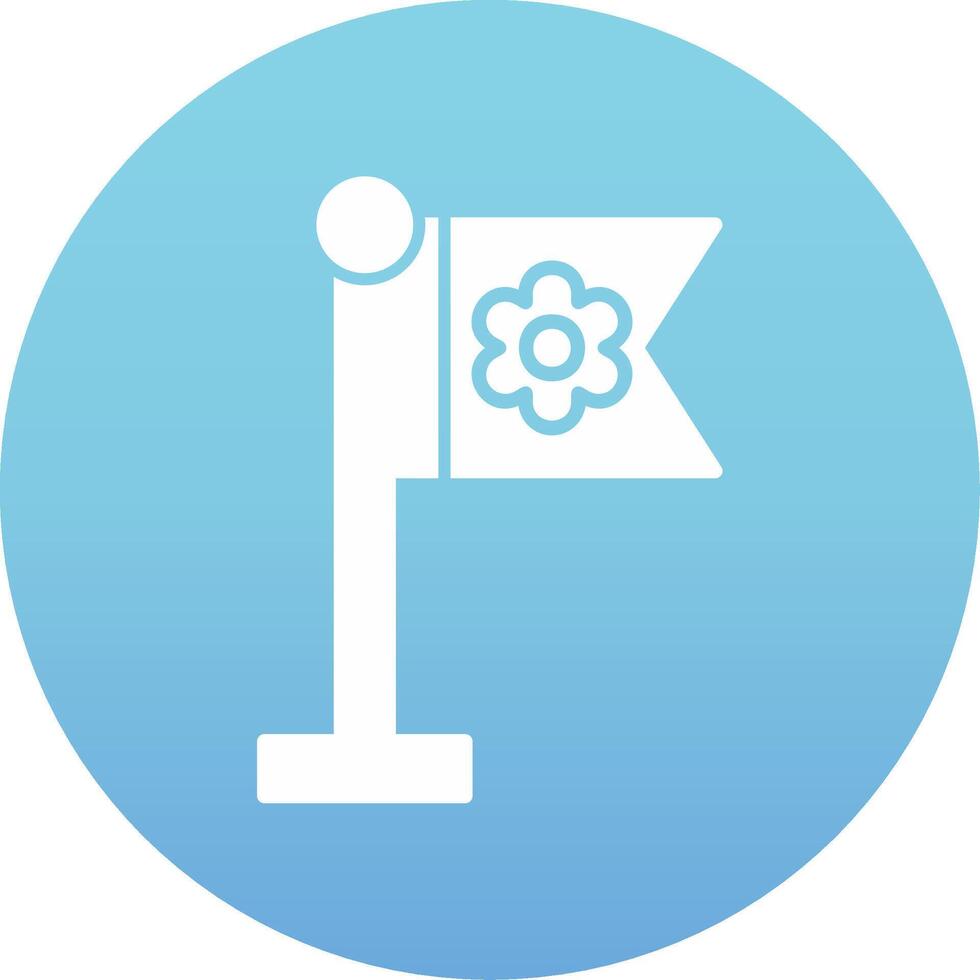 Sakura Flag Vector Icon