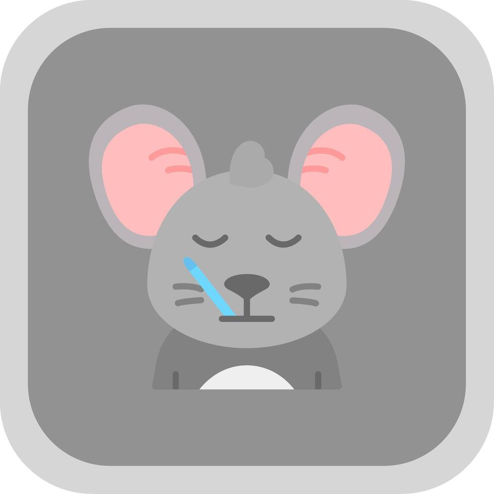 Sick Flat Round Corner Icon vector