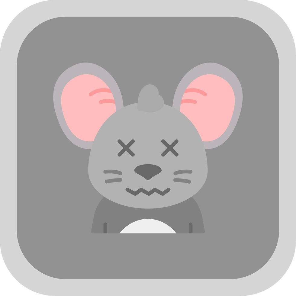 Dead Flat Round Corner Icon vector
