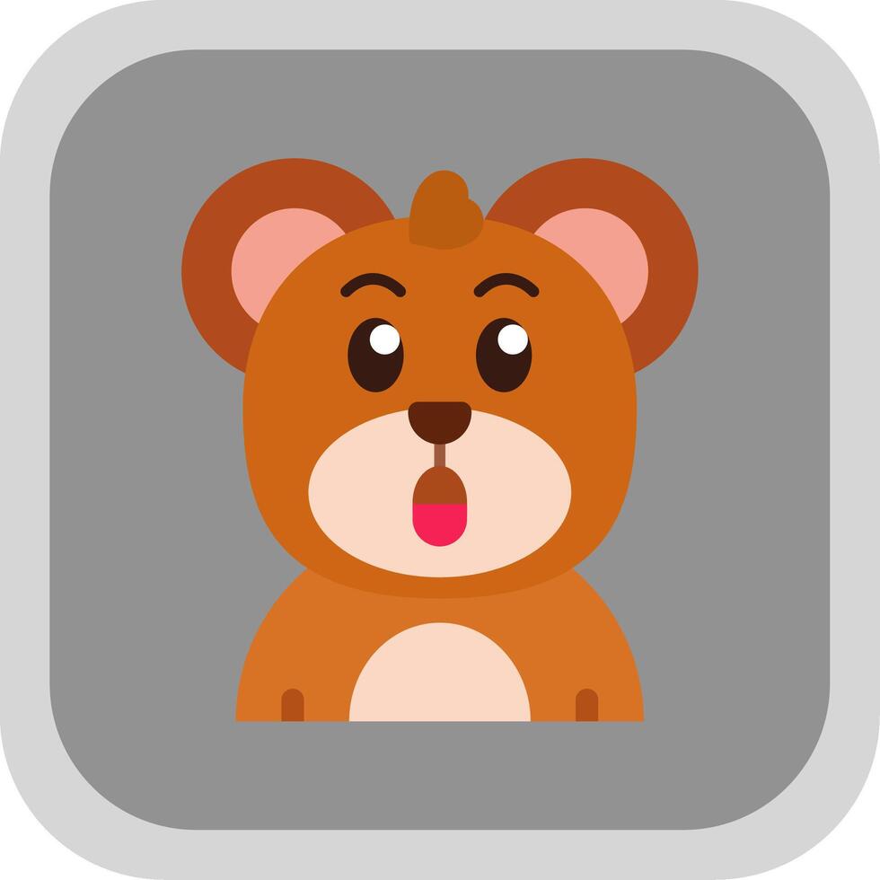 Surprised Flat Round Corner Icon vector