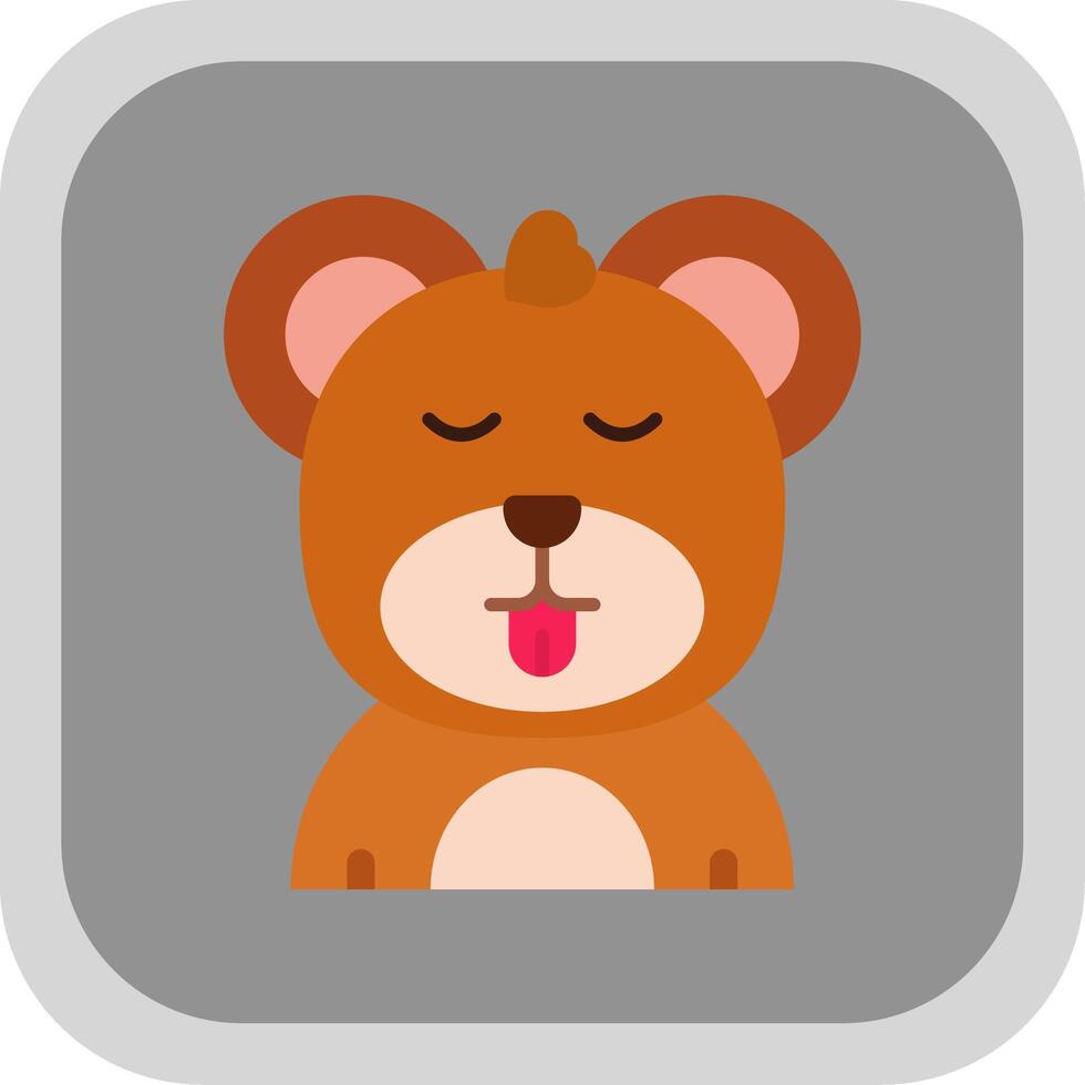 Cute Flat Round Corner Icon vector