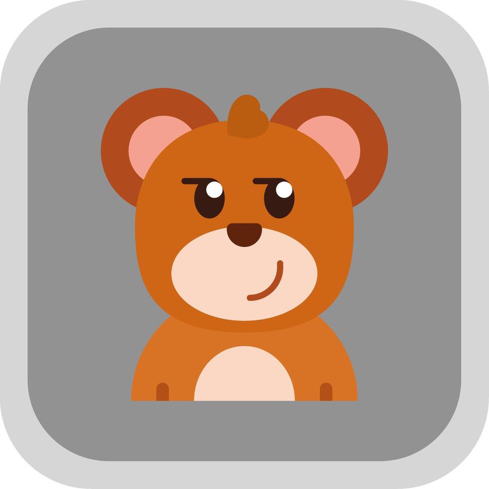 Smirking Flat Round Corner Icon vector
