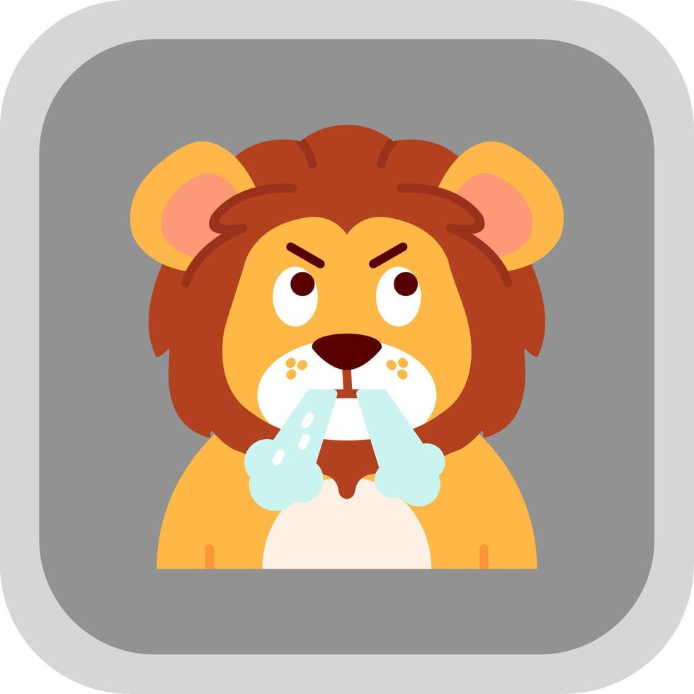 Angry Flat Round Corner Icon vector
