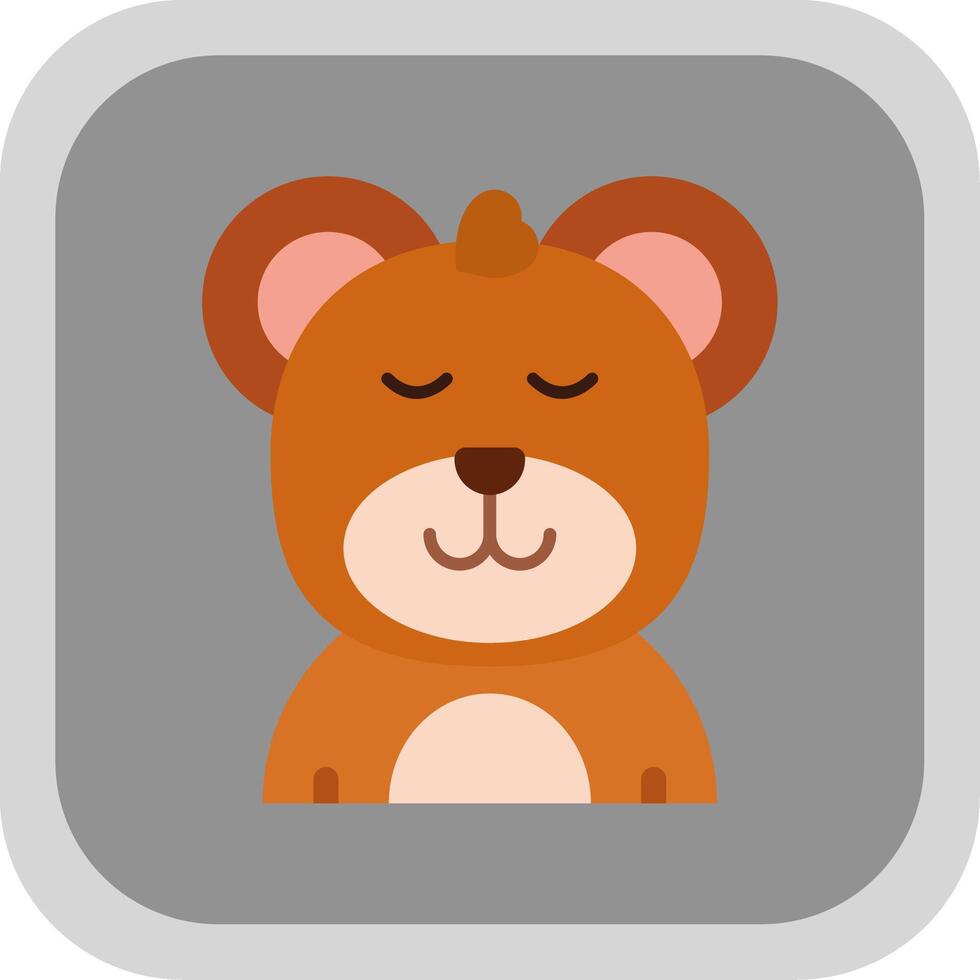 Relieved Flat Round Corner Icon vector