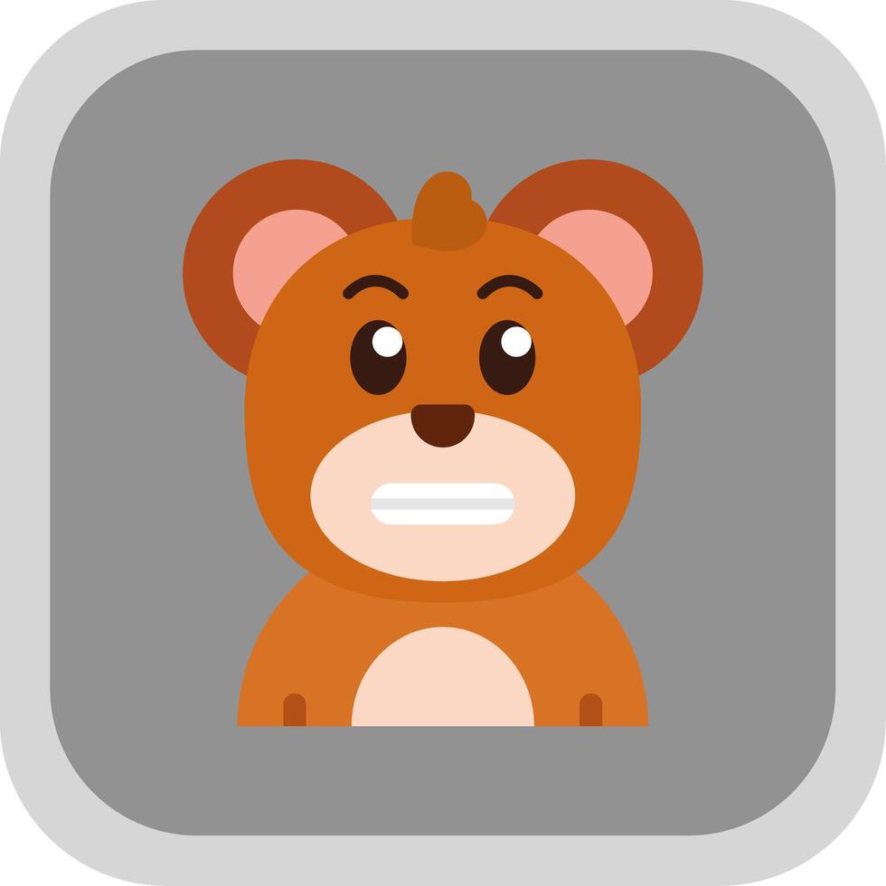 Shocked Flat Round Corner Icon vector
