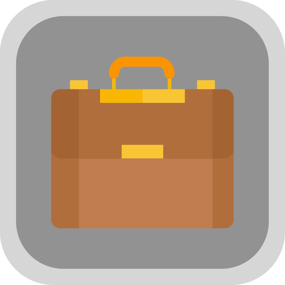 Briefcase Flat Round Corner Icon vector