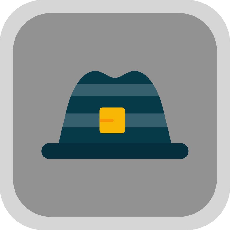 Hat Flat Round Corner Icon vector