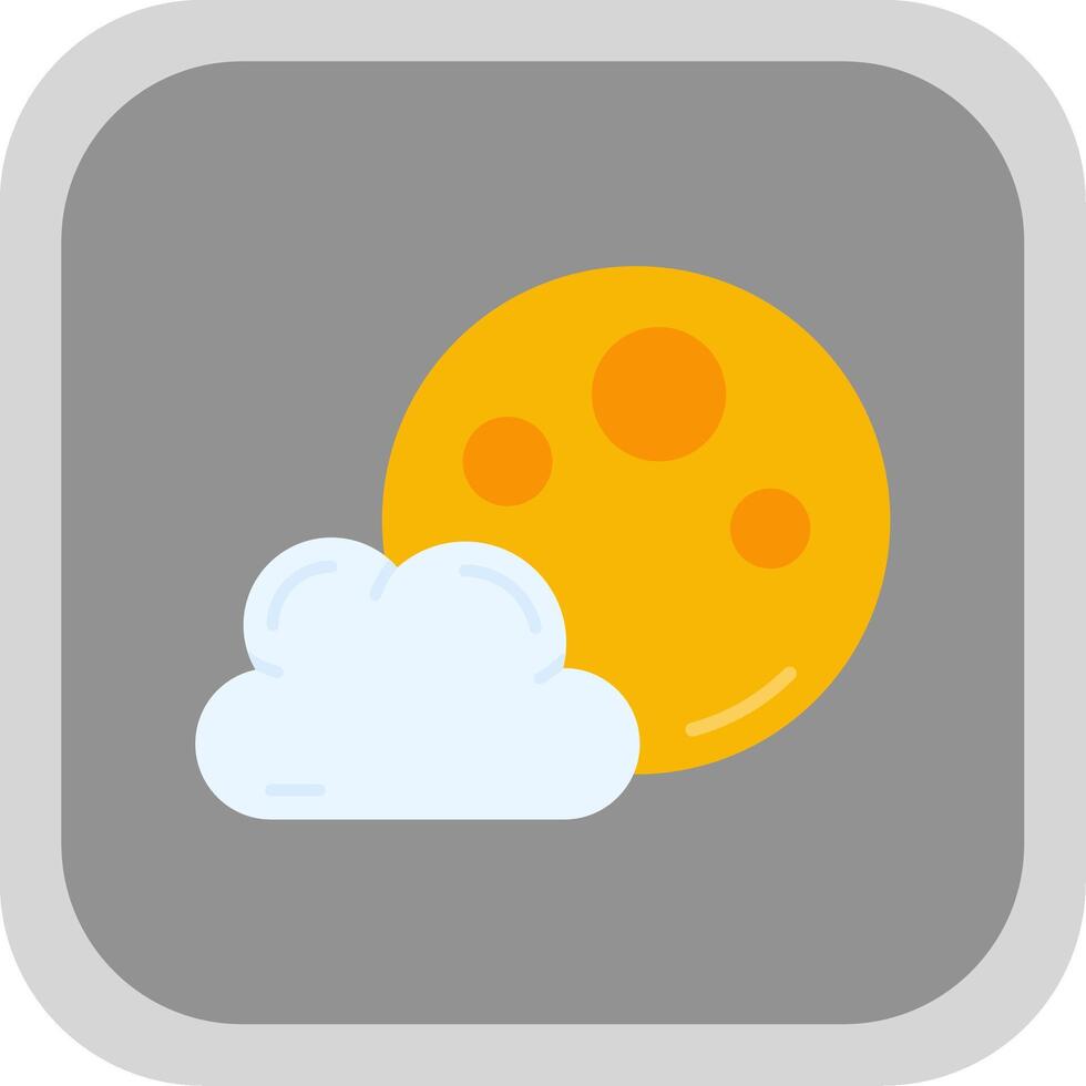 Moon Flat Round Corner Icon vector