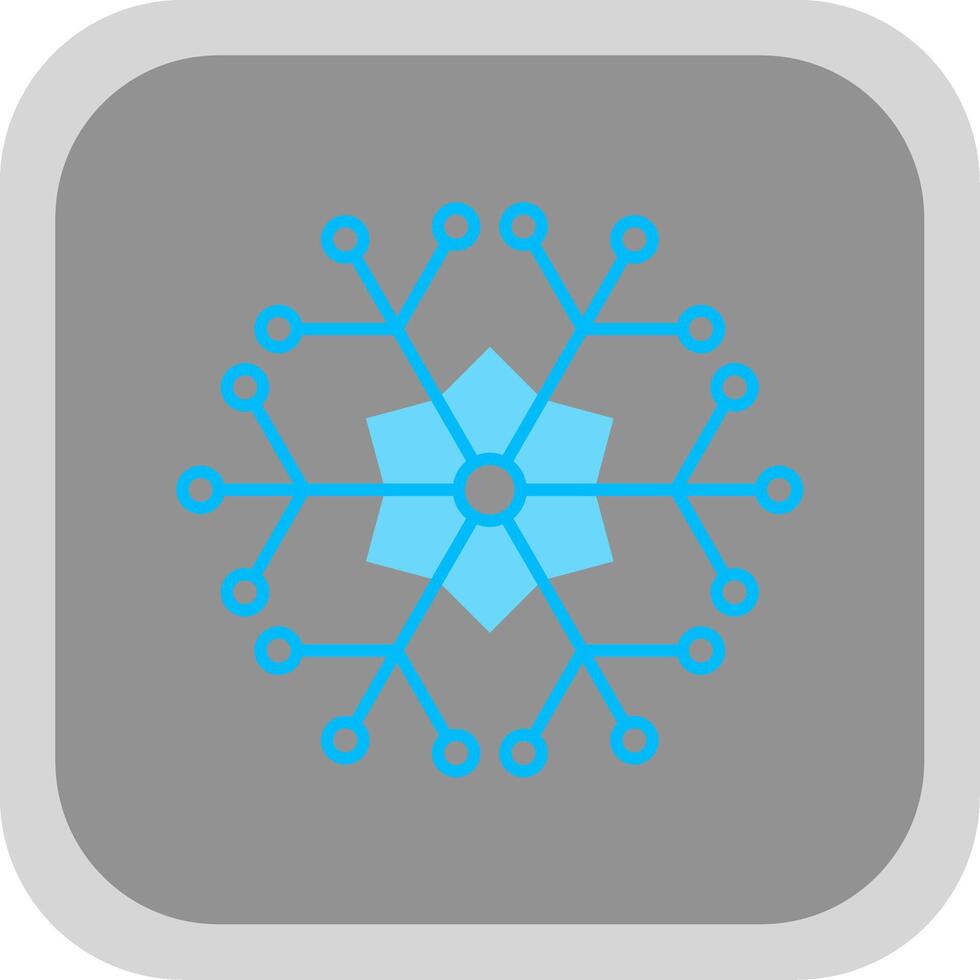 copo de nieve plano redondo esquina icono vector