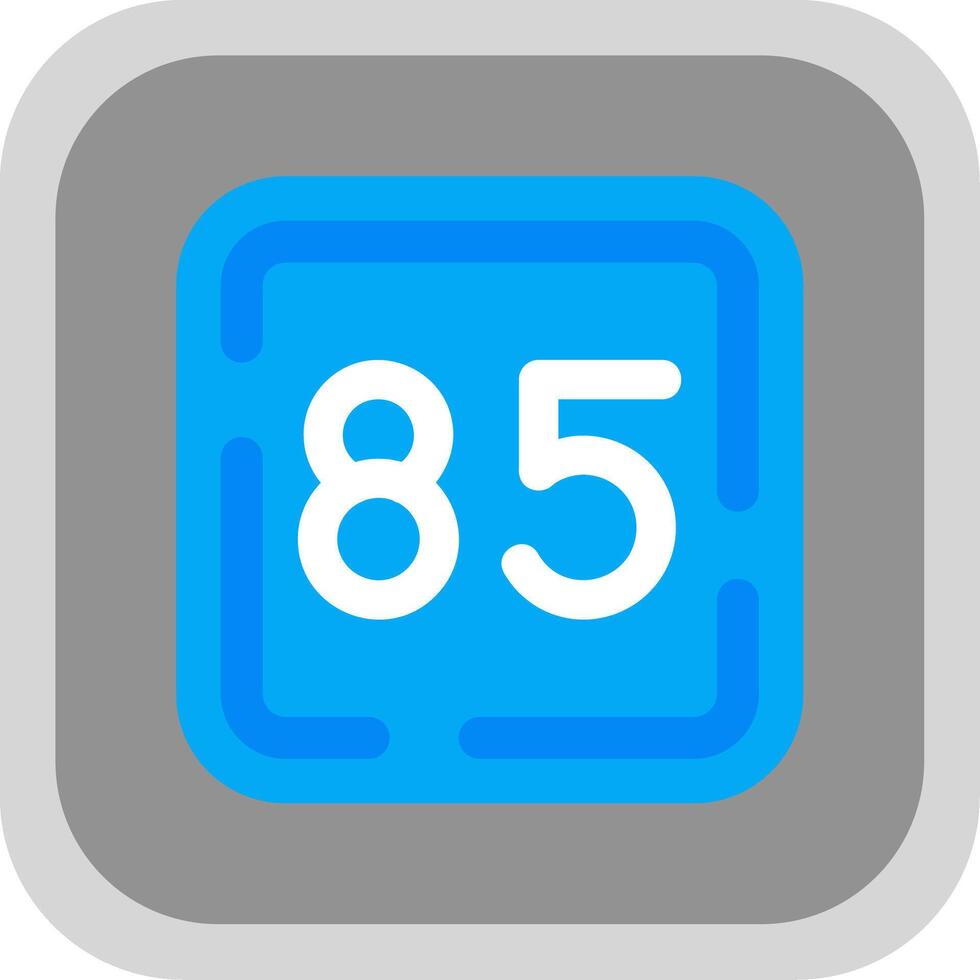 Eighty Five Flat Round Corner Icon vector