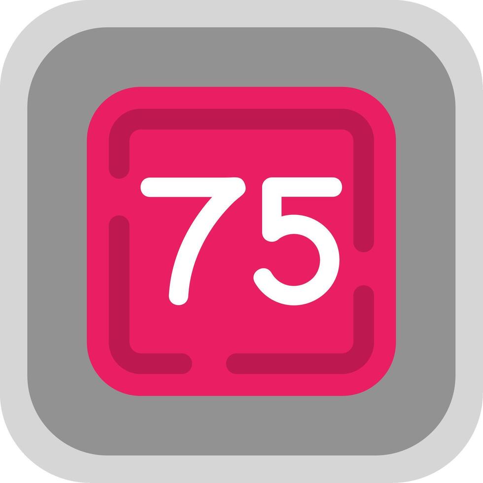 Seventy Five Flat Round Corner Icon vector