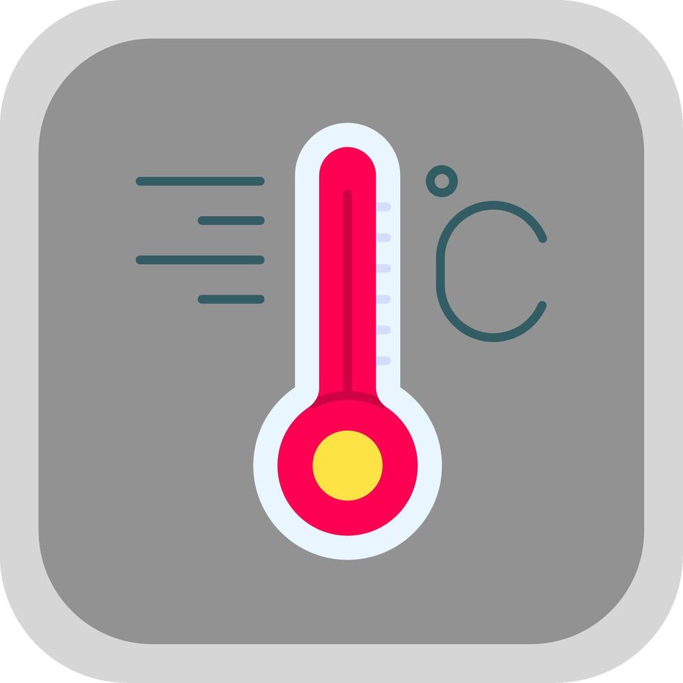 Temperature Flat Round Corner Icon vector