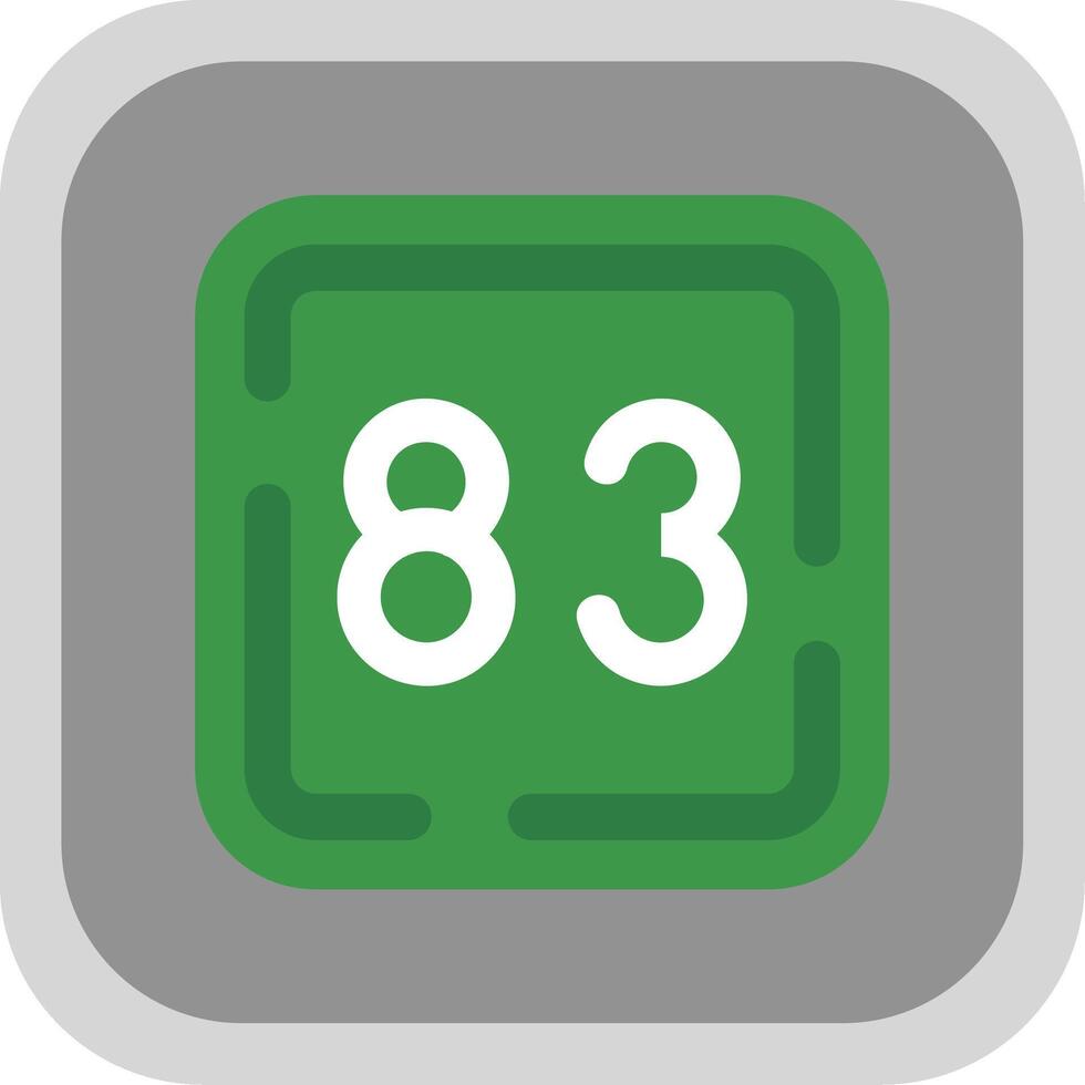Eighty Three Flat Round Corner Icon vector