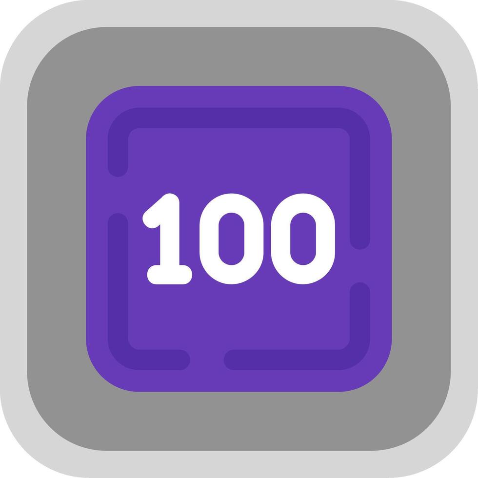 One Hundred Flat Round Corner Icon vector