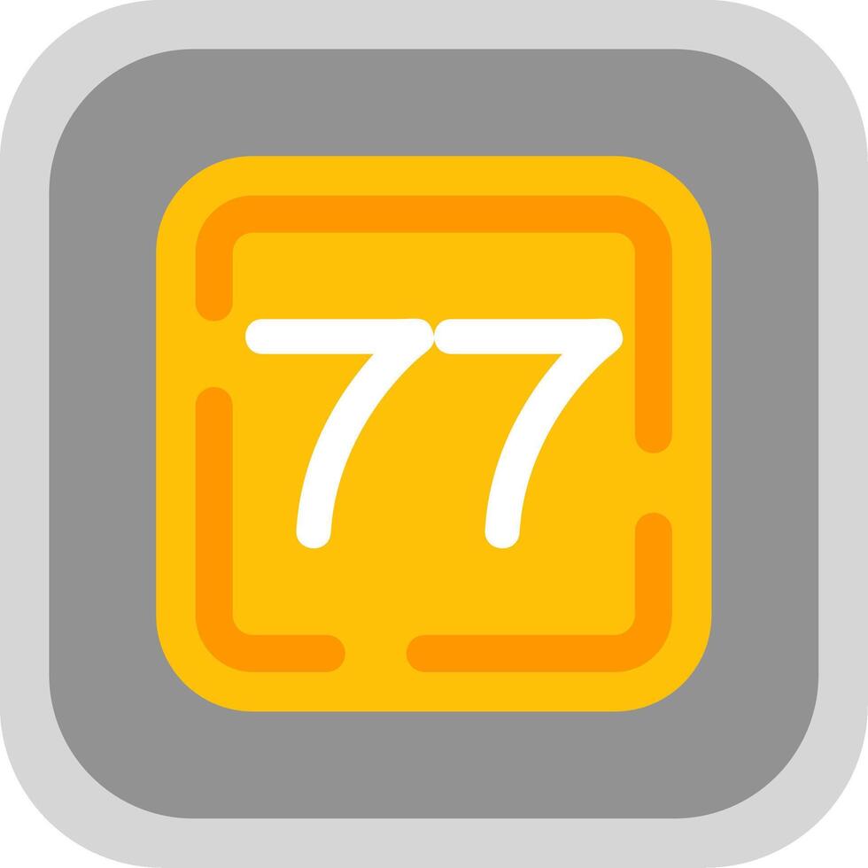 Seventy Seven Flat Round Corner Icon vector