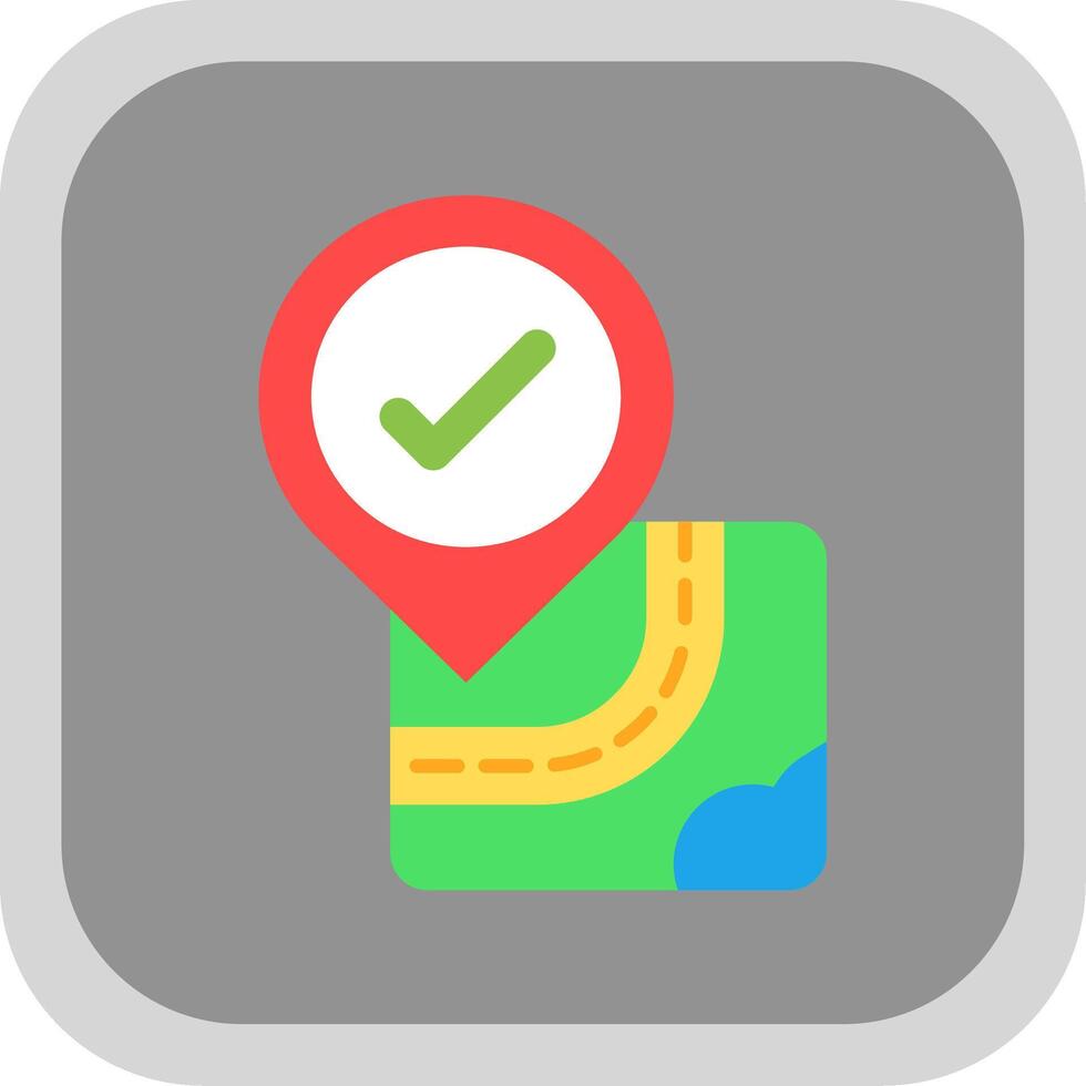 Checkmark Flat Round Corner Icon vector