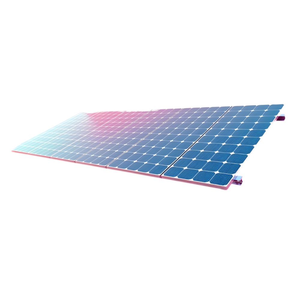 ai généré png de solaire assiettes contre transparent Contexte