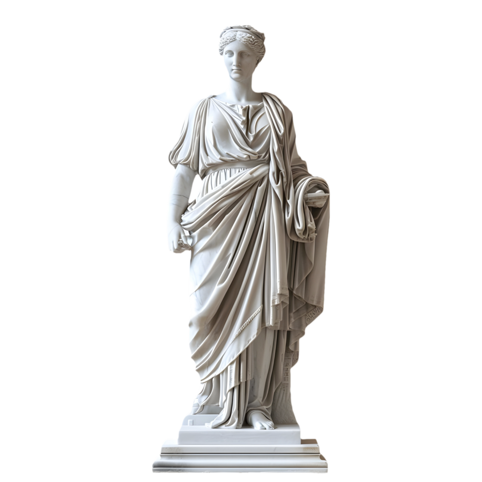 AI generated Png of Marble roman greek statue against transparent Background