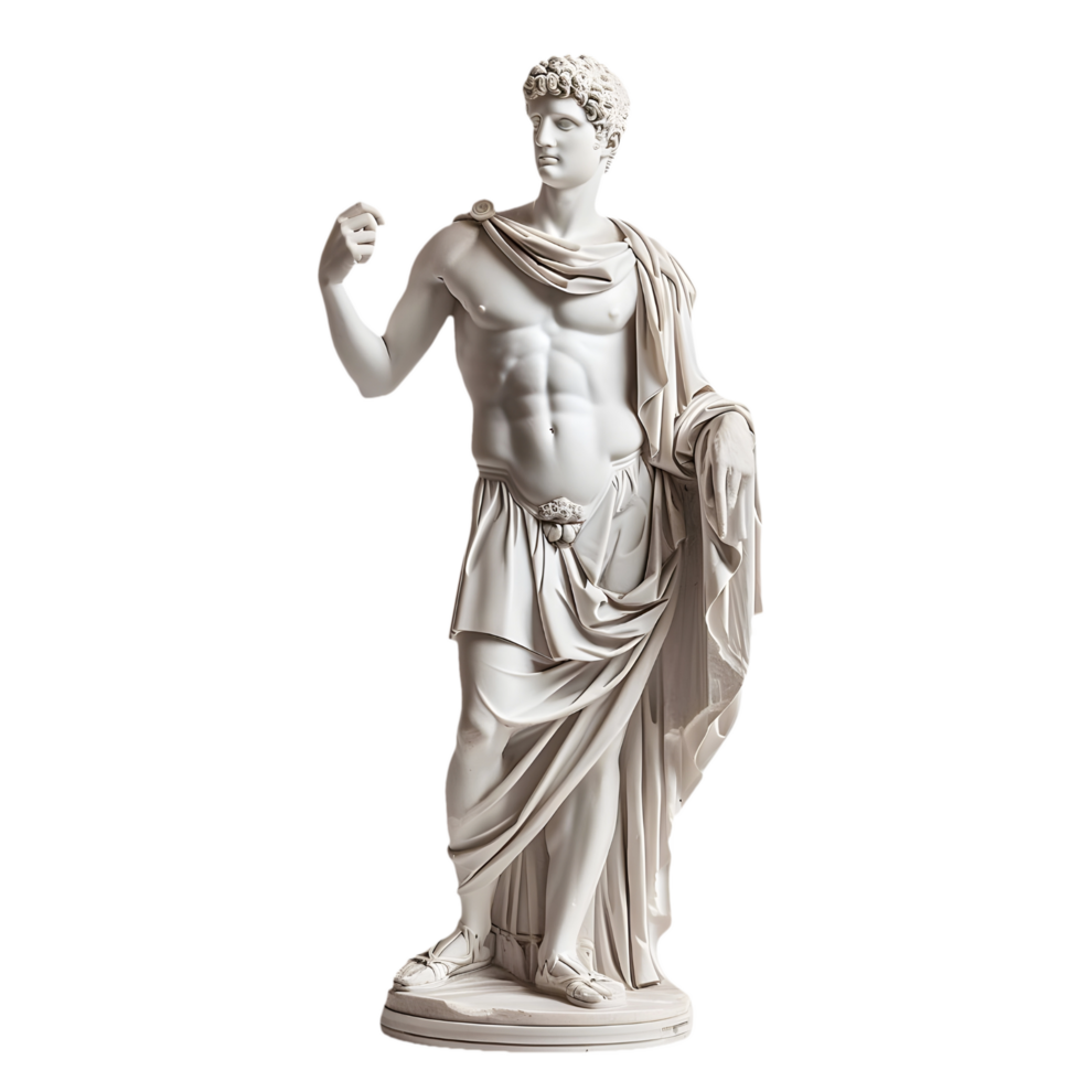 AI generated Png of Marble roman greek statue against transparent Background