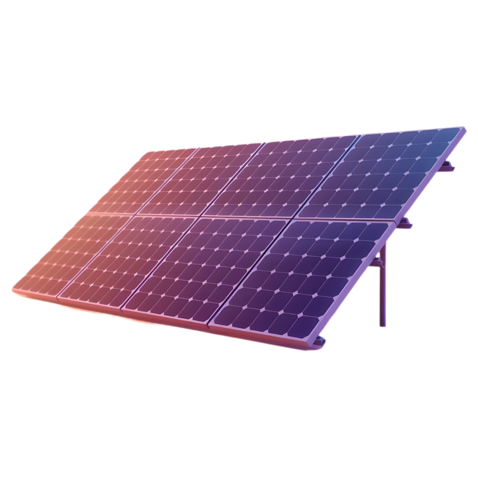 ai généré png de solaire assiettes contre transparent Contexte