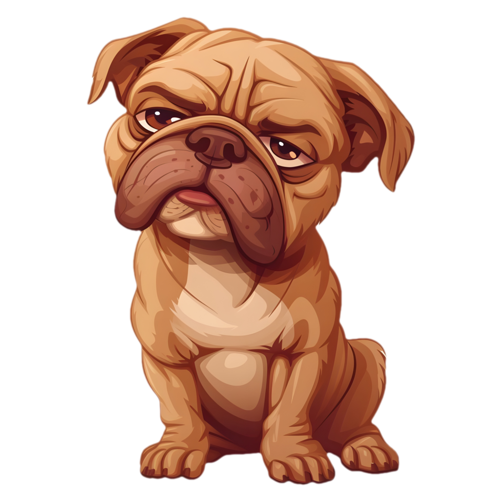 AI generated png of sad angry Dog on transparent background - Ai generated