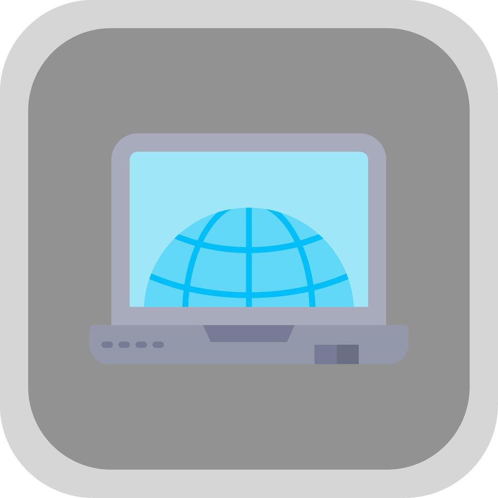 Internet Flat Round Corner Icon vector