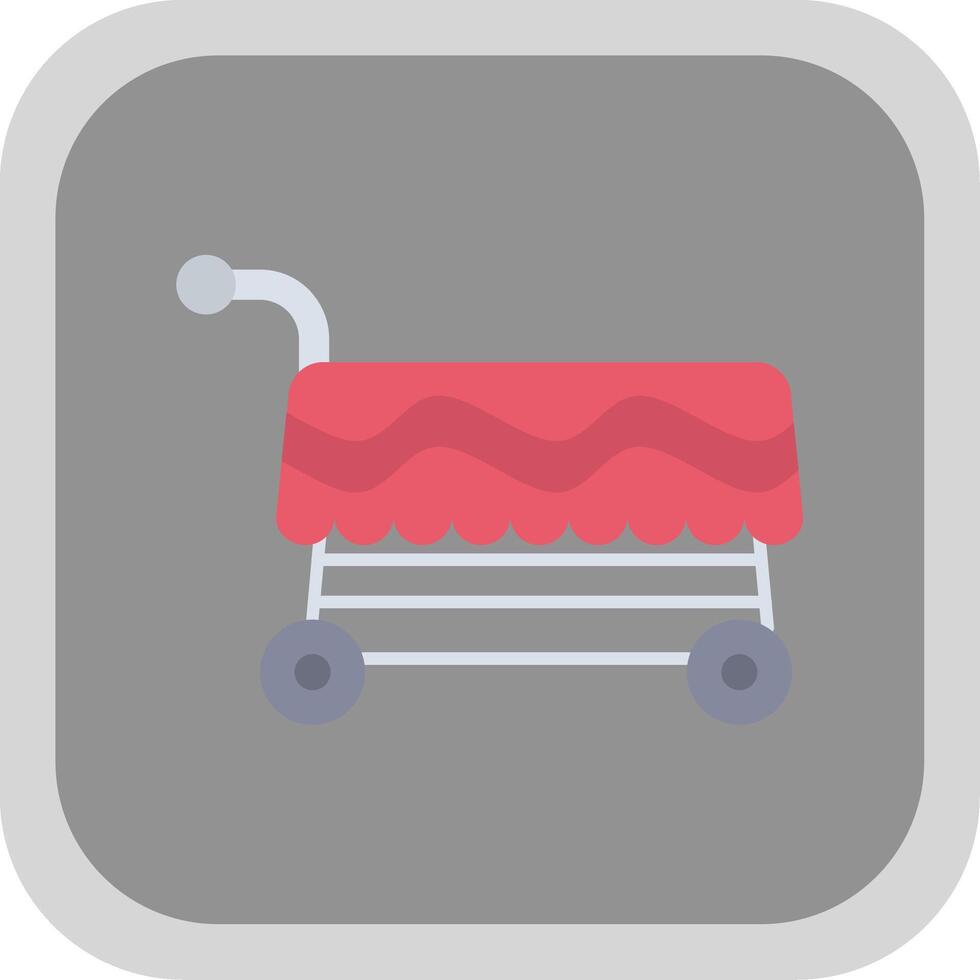 Cart Flat Round Corner Icon vector