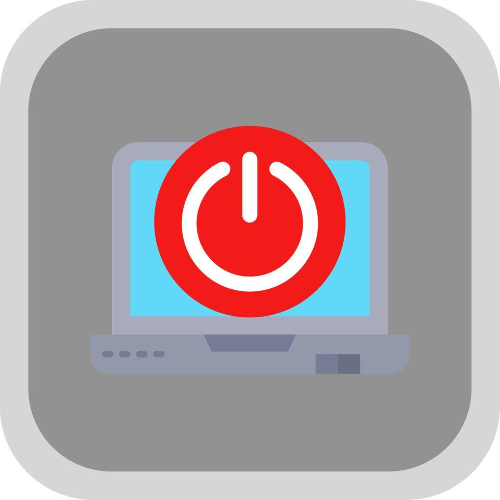 Power off Flat Round Corner Icon vector