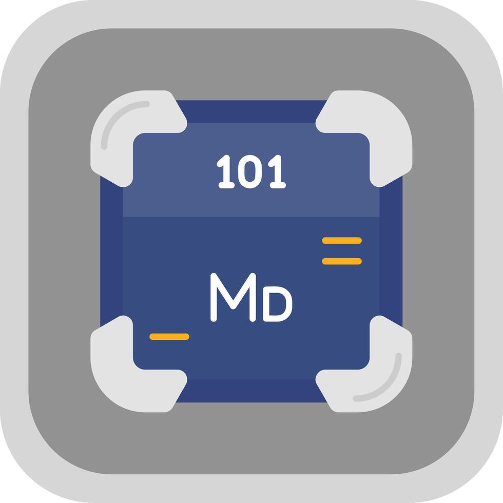 Mendelevium Flat Round Corner Icon vector